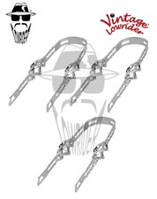3 Vintage Lowrider 12" Double Square TWISTED CAGE Fender Brace Chrome Bicycle.