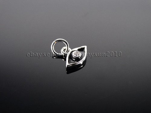 Colorful Eye Hamsa Rhinestones Pave Pendant Connector Charm Beads Silver Gold - Picture 12 of 74