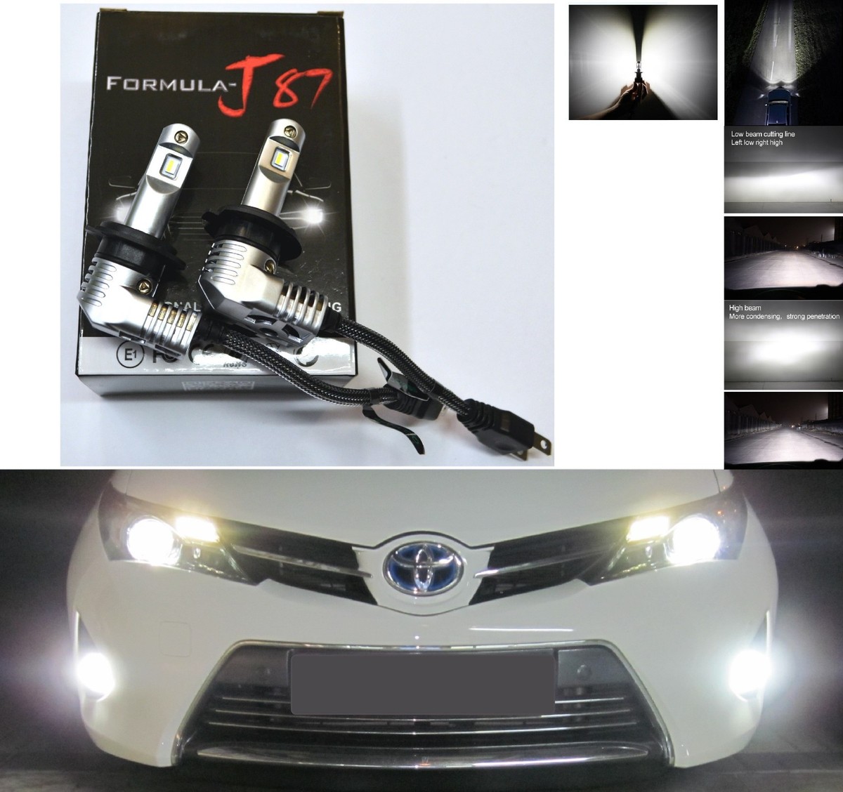 バイイー専用 LED Kit M 60W H7 6000K White Two Bulbs Head Light Low Beam