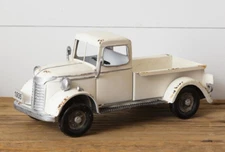 NEW Primitive PICKUP TRUCK STEEL AGED WHITE LOOK FARM Metal 12.5"Lx6"Hx5.5"W
