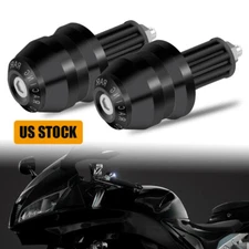 7/8" 22mm Motorcycle Handlebar Grips Bar End Slider Cap Plug Aluminum Universal