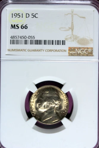 1951 - D NGC MS66 JEFFERSON NICKEL!!  #B47542