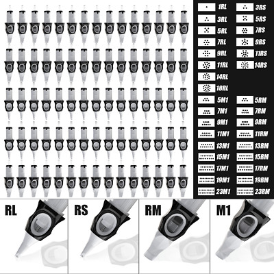 20pcs Disposable Tattoo Cartridge Needle Round Shader Liners RL RS RM M1 1RL 3RL
