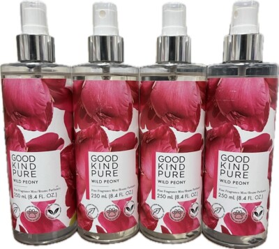 4 PIECES OF GOOD KIND PURE WILD PEONY FINE FRAGANCE MIST 8.4 OZ NEW AND PERFECT