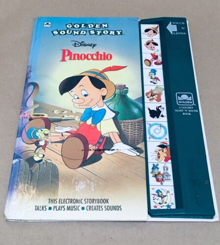 DISNEY’S PINOCCHIO (A GOLDEN SIGHT AND SOUND BOOK)By Ronald Kidd-Hardcover.NICE! - Picture 1 of 9