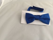 Royal Blue Polyester BOYS Ready Pre-tied Bow tie > 60 Colours Available in Shop