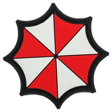 3D PVC Resident Evil Red Umbrella Corporation Rubber Hook Loop Patch Badge K1