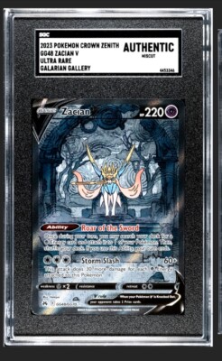 Zacian V SGC Full Art Ultra Rare Pokemon Crown Zenith Authentic