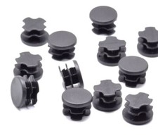 1" OD Tubing Bar Stool Leg Inserts Non  Marring Chair Feet Caps Black LDPE