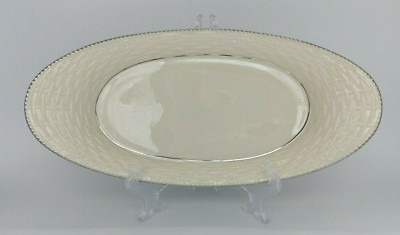 Lenox Basket Weave Bread Plate Celery Asparagus Dish   13 5/8''