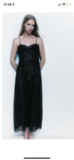 Zara  Embroidered Dress, BNWT, size M,black, SOLD OUT, RRP £119, ref:7521/65