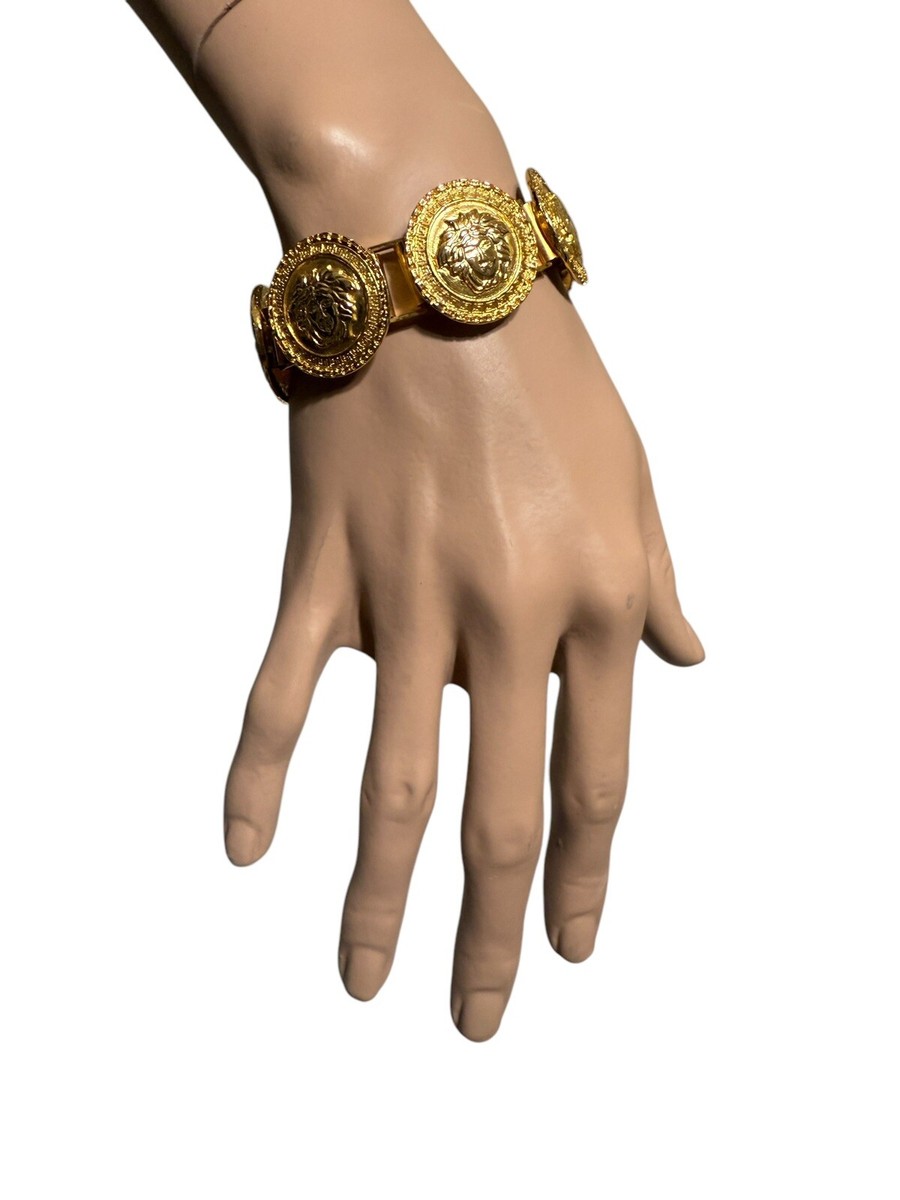Vtg Gianni Versace 90s Gold Medusa Bracelet | eBay