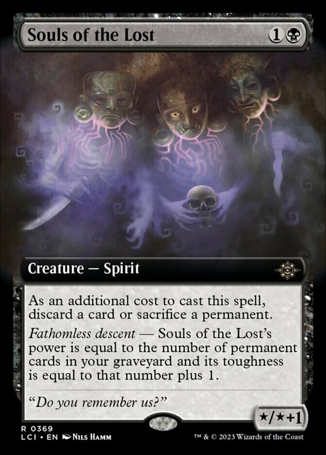 4x Near Mint Souls of the Lost Extended Art - Lost Caverns of Ixalan Variant