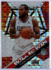 2019-20 Mosaic Basketball Will to Win Mosaic Kawhi Leonard INSERT CLIPPERS 