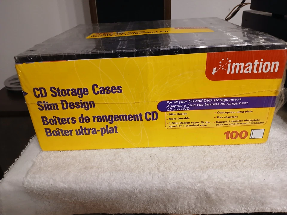 IMATION 100-Pack Slim Line Black Jewel Cases For CD/DVD/Video Games  (NEW) - Image 3 of 4