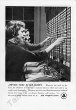 1950 AT&T Bell System Telephone Old Vintage Print AD Old School Operators (353)