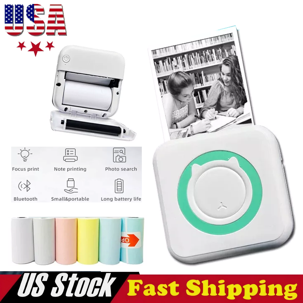 Bluetooth Pocket Photo Printer - Portable Mini Thermal Printer for On-the-Go Printing