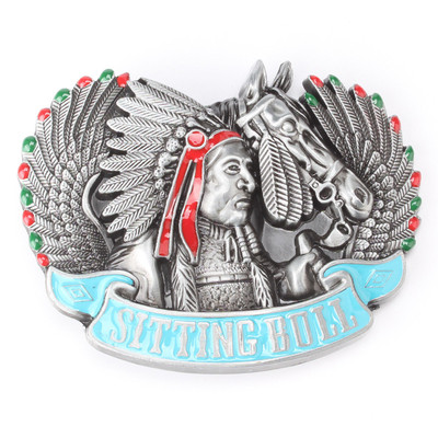 Indian Warrior Men's Belt Buckle Western Cowboy Native American (IW-08)