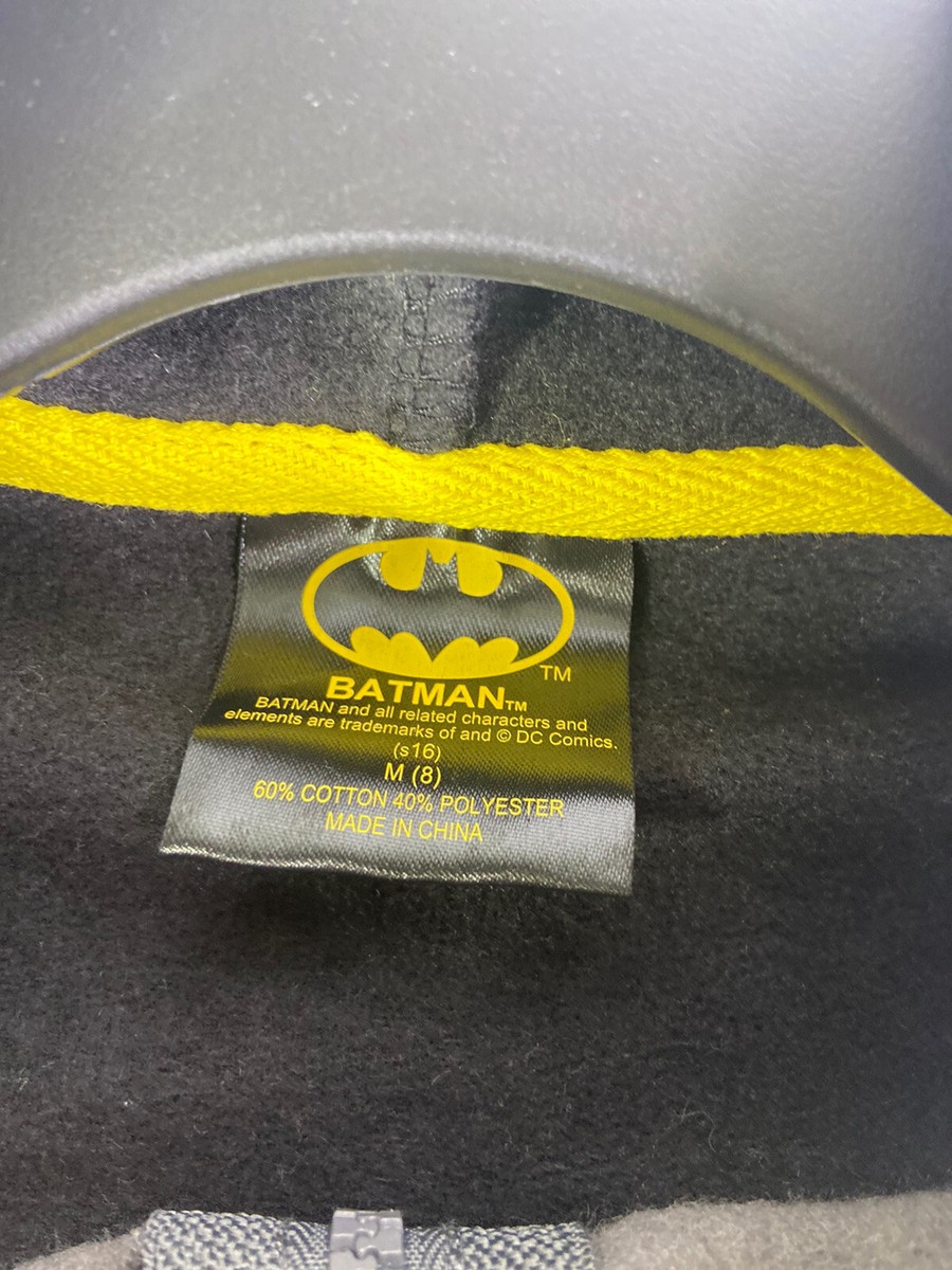 DC Comics Batman Face Mask Hooded Long Sleeve Full Zip Hoodie Gray