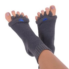 Foot Alignment Socks with Toe Separators for Men or Women  Charcoal Large