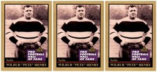 (3) 1991 ENOR Pro Football HOF #62 Pete Henry New York Giants Card Lot