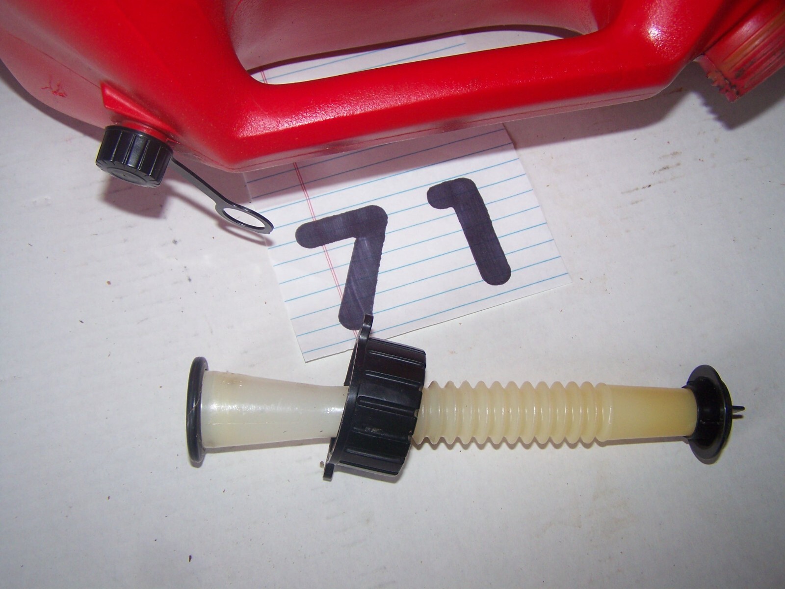 71 VINTAGE GOTT 5 GAL GAS CAN WITH A COMPLETE SPOUT SET BLITZ