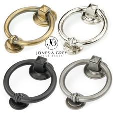 HAMPTON RING LOOP STYLE HEAVY FRONT DOOR KNOCKER CIRCLE SOLID BRASS OR CAST IRON