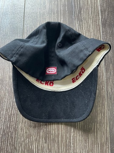 New Vintage Black Denim Embroidered Rhino Ecko Hat Cap - Picture 3 of 3