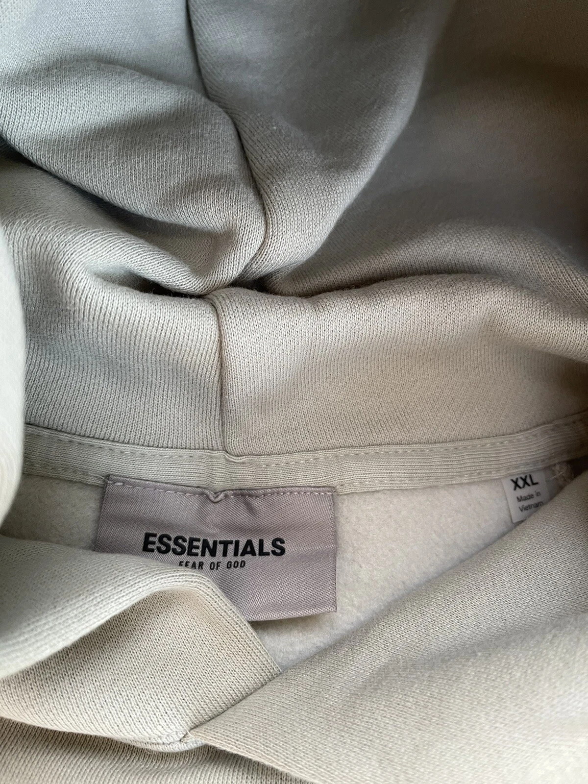 Felpa con cappuccio pullover logo Fear of God Essentials in calcestruzzo da uomo taglia XX Large 2XL