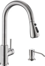 Kitchen Sink Faucet with Soap Dispenser, 3 Modes Kitchen Faucet with Pull down S