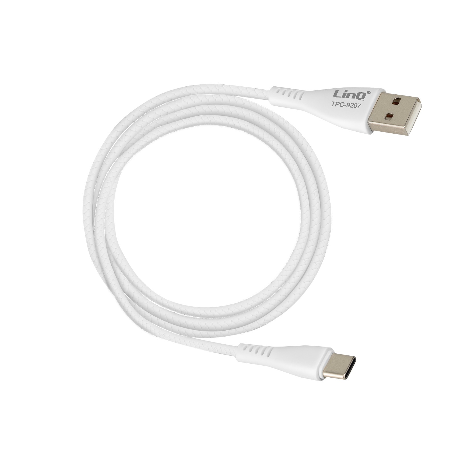 Câble USB vers USB-C LinQ 1m en nylon pour charger votre téléphone au bureau