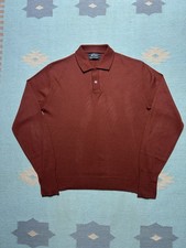 Vintage long sleeve polo shirt jantzen acrylic knit burnt orange men  s large