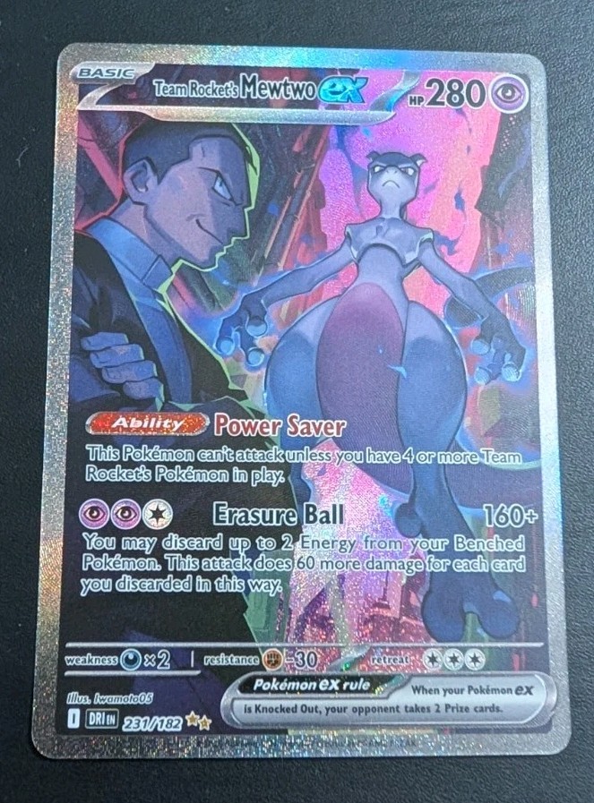 Pokémon Team Rocket's Mewtwo EX 231/182 Sv10 Destined Rivals Holo 280 HP NM