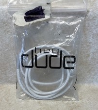 Original Shoe Laces Strings Replacement Hey Dude 17  White w/ Gray Tips