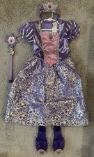 Rapunzel Tangled Purple Dress Costume Princess Set Girls US Lot Crown Wand Shoes