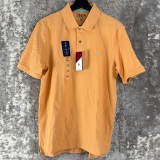 NEW Izod Mens Size M Advantage Stretch UPF 15 Polo Shirt Orange Short sleeve