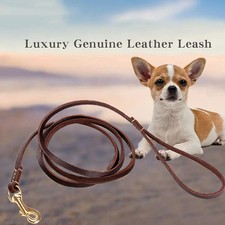 130cm 180cm Genuine Leather Small  Medium Dog Leash Handmade Durable Portable L