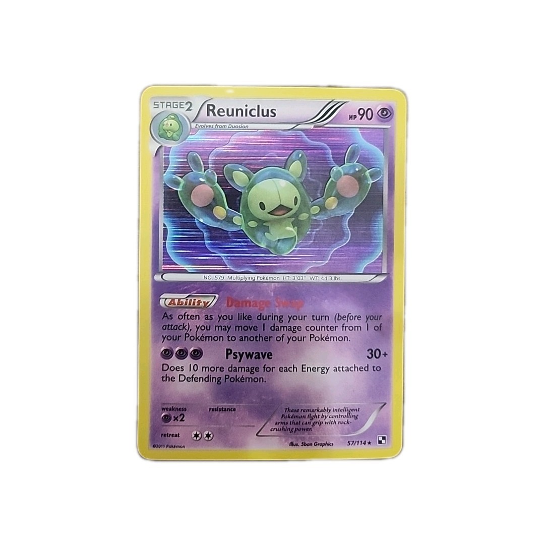 Pokémon TCG Reuniclus Black and White 57/114 Reverse Holo Rare LP Condition