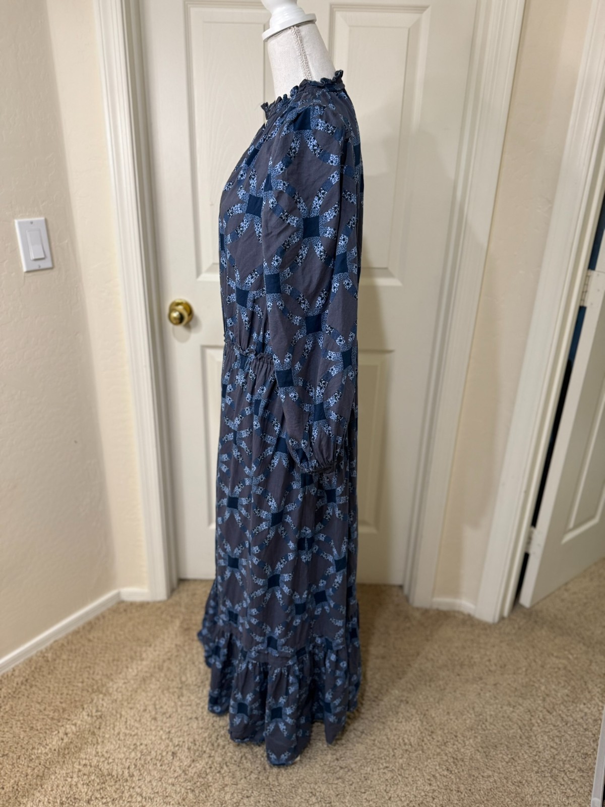 Universal Thread Blue Quilt Pattern Prairie Dress… - image 4