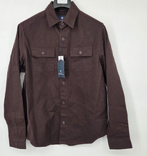 NEW Ben Sherman Long Sleeve Button Twill Shacket Shirt Brown Men’s Small NWT