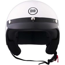 Casco Moto Jet BHR 839 3 BOTTONI Bianco S M L XL