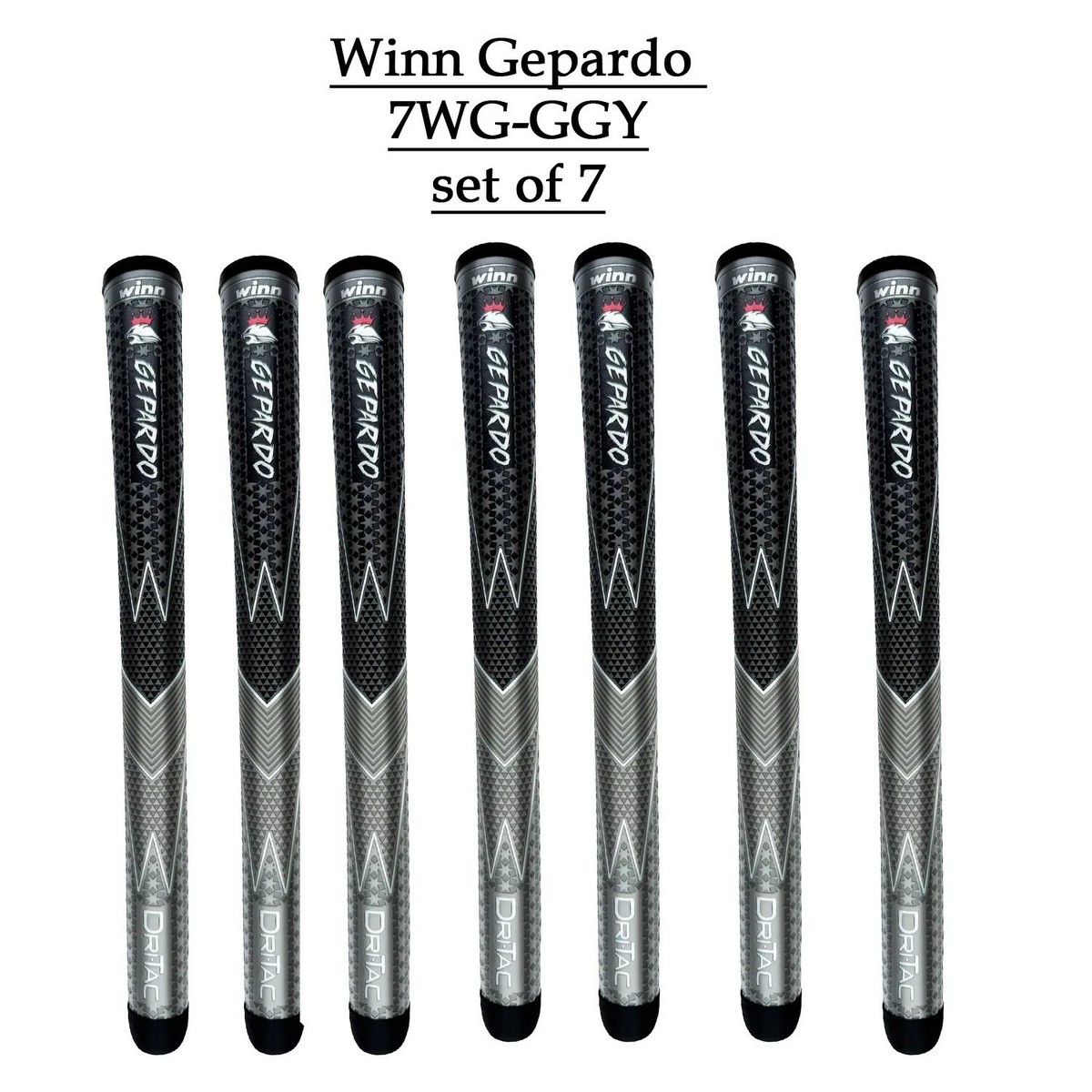 GEPARDO golf grips by WINN Oversize DriTac GD-7WG-GGY Grey