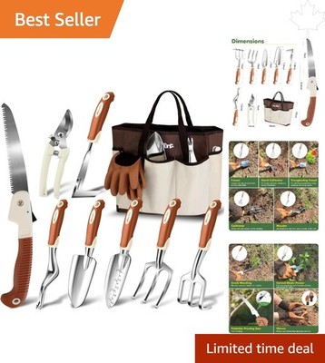 Complete Heavy-Duty Garden Tool Kit with Gloves   Perfect Gift for Garden Lovers