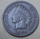 UNITED STATES OF AMERICA 🇺🇸 ONE (1) CENT COIN 1904 "INDIAN HEAD CENT"