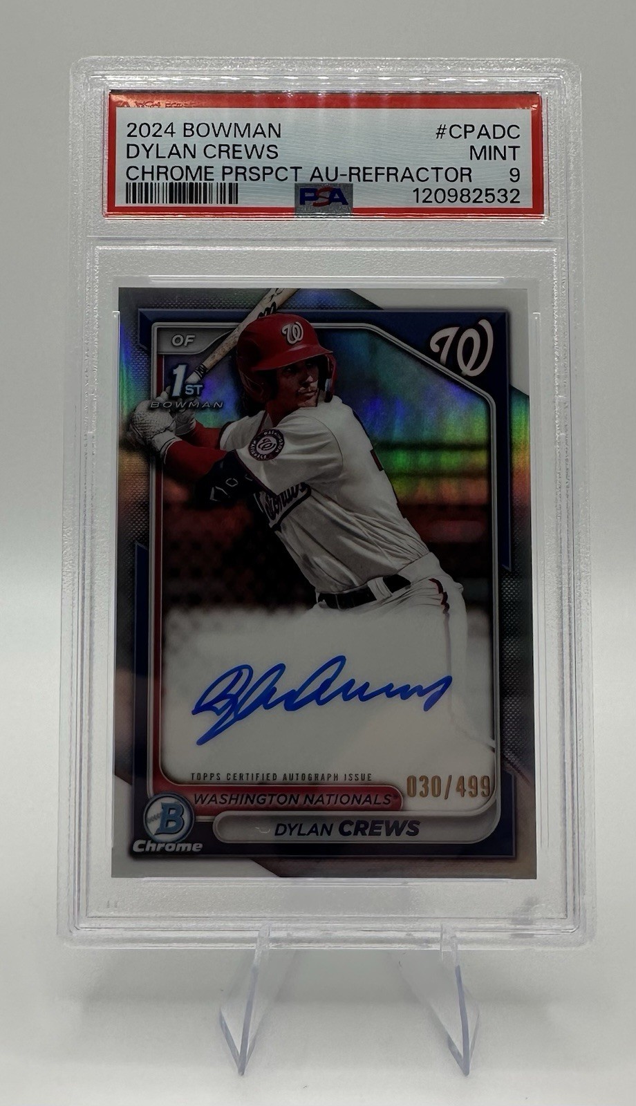 2024 Bowman - Chrome Prospect Autographs Dylan Crews #CPA-DC Refractor /499