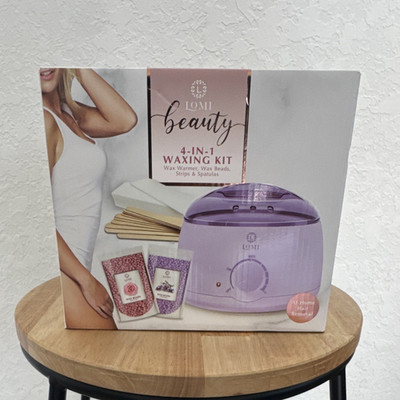 LOMI 4-in-1 Waxing Kit Single Wax Pot Warmer Temp Control for Beads Purple