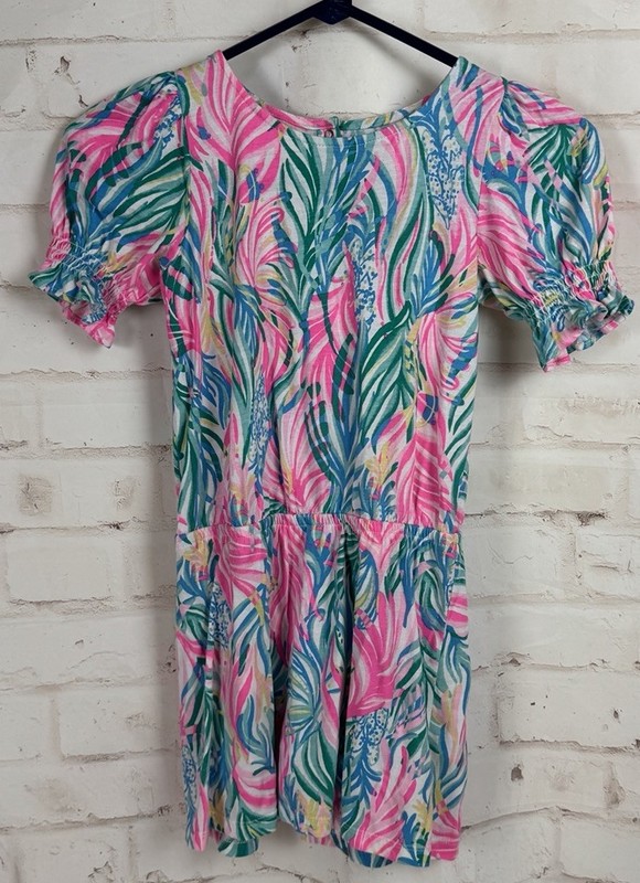 Girls Lilly Pulitzer Romper Size M (6-7) Sea Turtle Soiree Print EUC!!!!!!