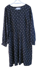 Loft Plus black and white polka dot button front dress, size 16, EUC
