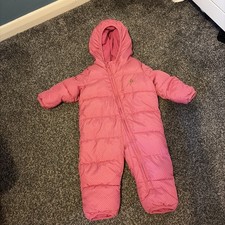 Baby GAP 3-6 months pram suit / snowsuit thick padded Pink Girl baby coat 