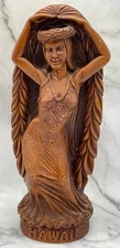 1980 Coco Joes Maile Laka Goddess of Hula Dancer Hawaii Wooden Figurine